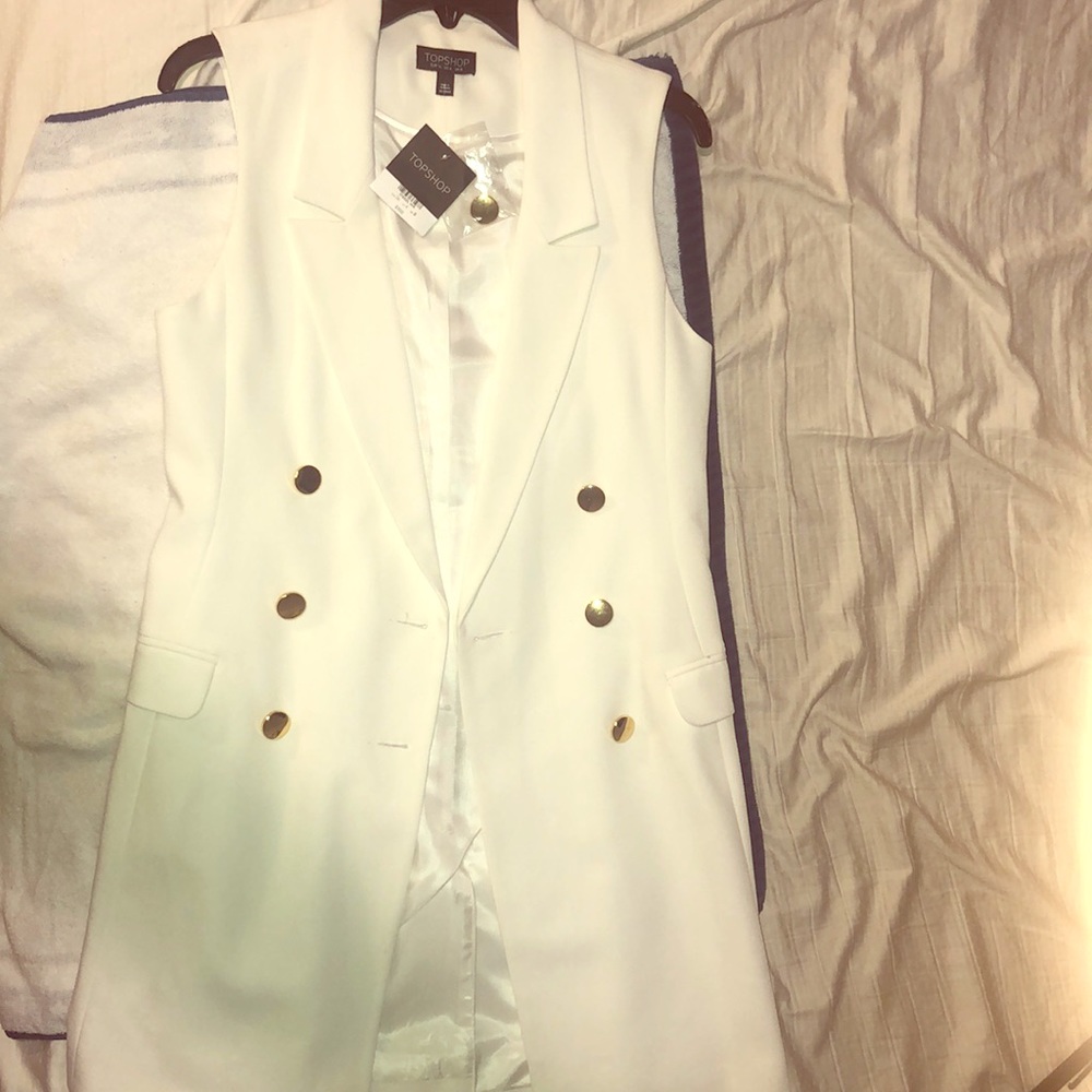 Topshop NWT long buttoned vest